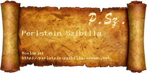 Perlstein Szibilla névjegykártya